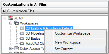 Set Current Workspace