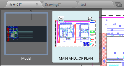 AutoCAD 2014 arquivo de visualização Tabs