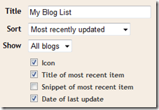 Configure Blog List