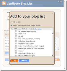 Add from Google Reader