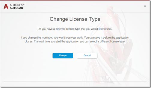 AutoCAD 2017 Change License Type