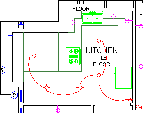 Kitchen with the xclip boundary visible